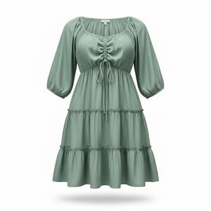L Love Ruffle Dress Sage Green Size Medium